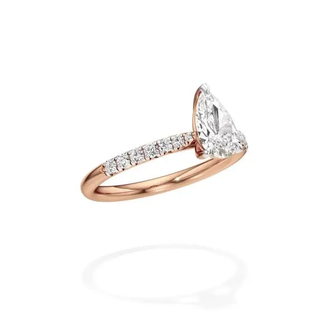 Amara | Round & Pear Lab-Grown Diamond Ring - Nivara