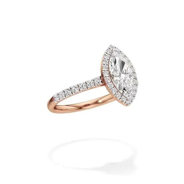 Mira | Round & Marquise Lab-Grown Diamond Halo Ring - Nivara