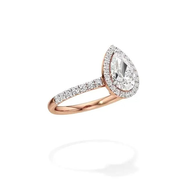 Mira | Round & Pear Lab-Grown Diamond Halo Ring - Nivara