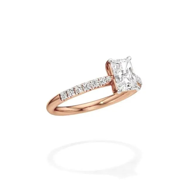 Amara | Round & Emerald Lab-Grown Diamond Ring - Nivara