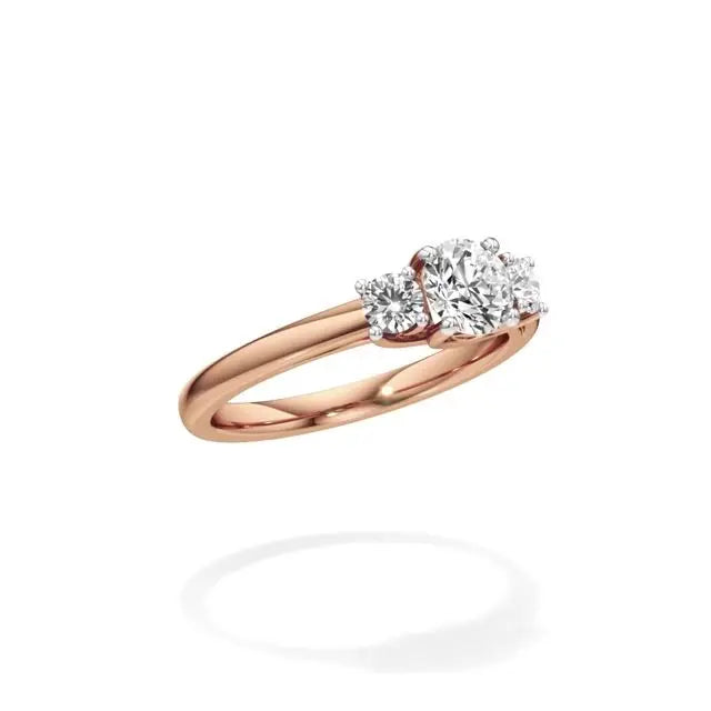 Aria | Round Lab-Grown Diamond Three-Stone Ring - Nivara