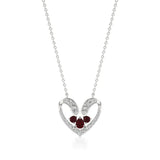 Sneh | Ruby & Lab Grown Diamonds Heart Pendant - Nivara