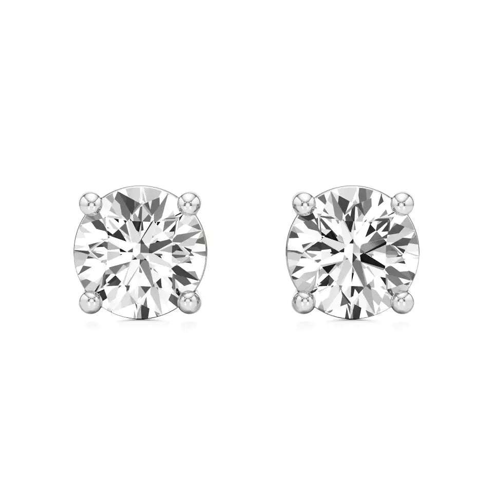 Thea | 4-Prong Studs with Round Lab-Grown Diamond - Nivara