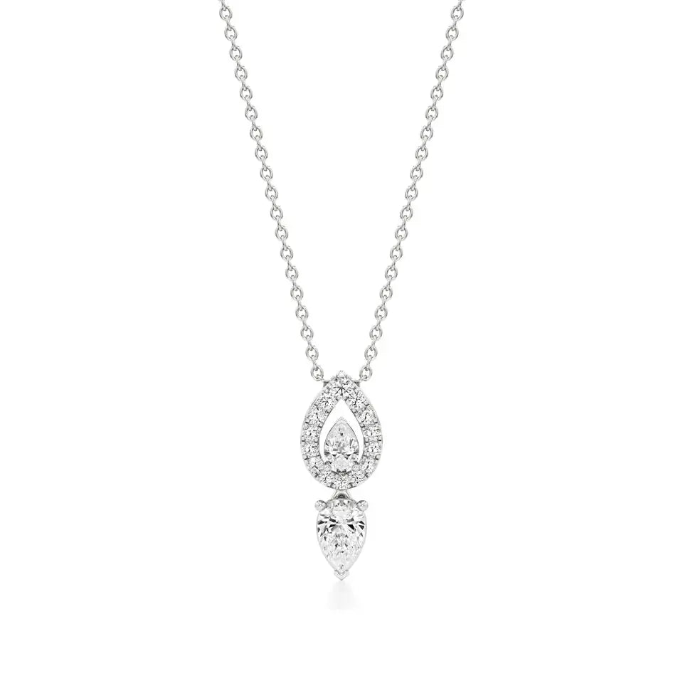 Mode | Pear & Round Lab Grown Diamond Tear Drop  Pendant - Nivara
