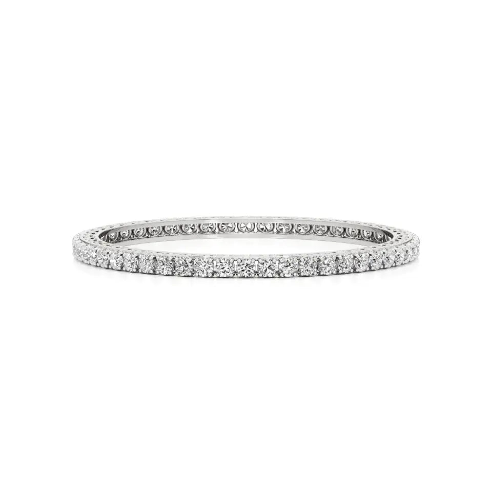 Ishar | Elegant Round Lab Grown Diamonds Tennis Bangle - Nivara