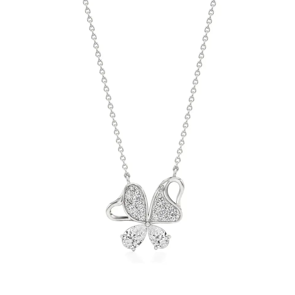 Vanya | Elegant Round Lab Grown Diamonds Butterfly Wings Pendant - Nivara