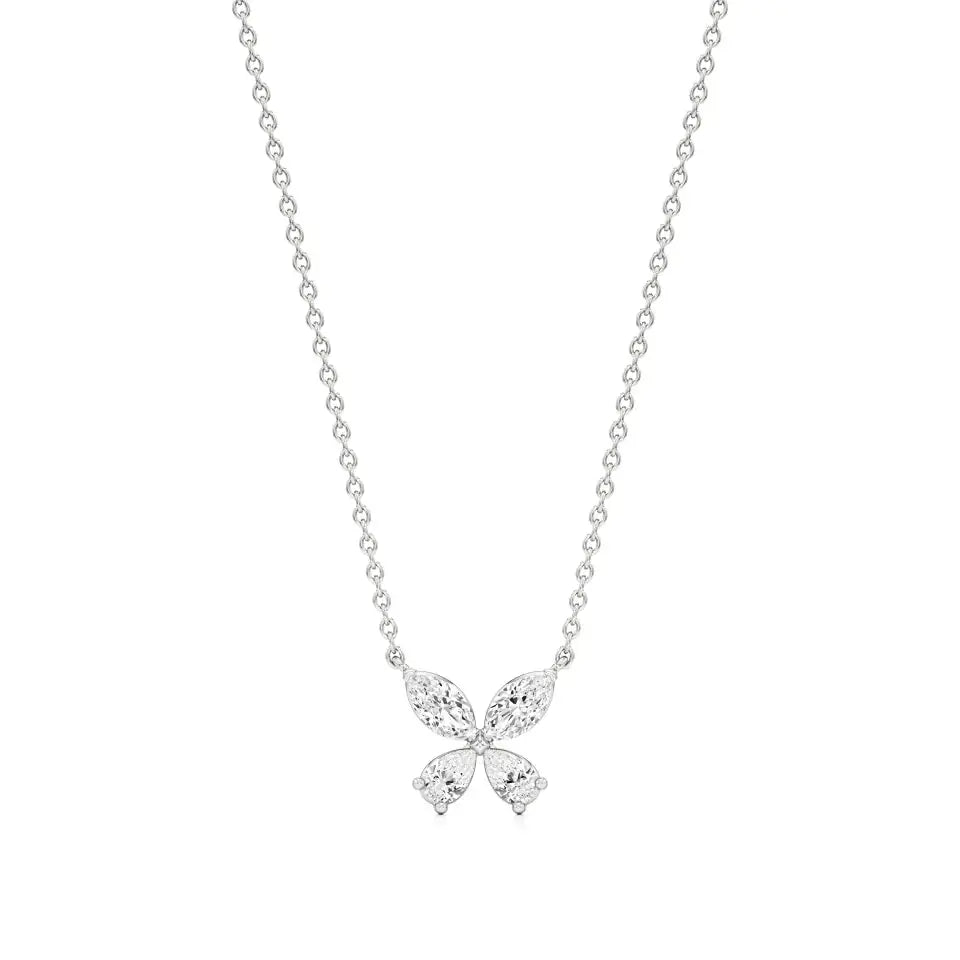 Vanya | Marquise & Pear Lab Grown Diamonds Butterfly Pendant - Nivara