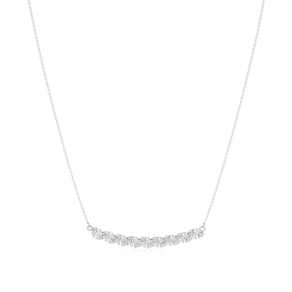 Noor | Pear Lab Grown Diamonds Bar Necklace - Nivara