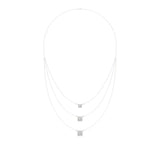 Elara | Princess & Round Lab Grown Diamonds Halo Triple Layered Necklace - Nivara
