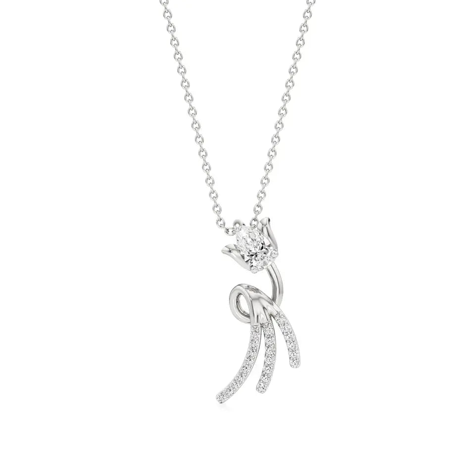 Flora | Classic Pear & Round Lab Grown Diamonds Floral Pendant - Nivara