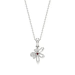 Flora | Diamonds Clustered Floral Design with Ruby Accent Pendant - Nivara