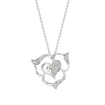 Sneh | Round Lab Grown Diamonds Heart & Petals Pendant - Nivara