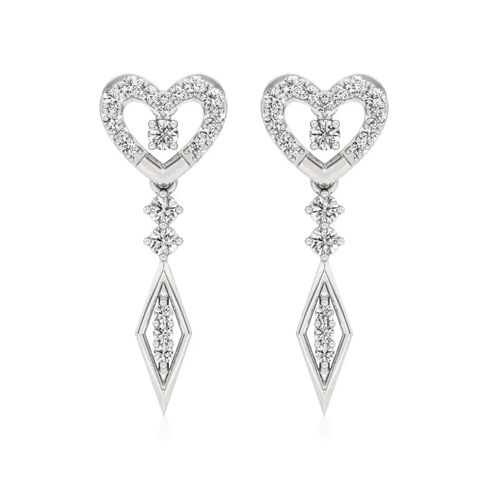 Sneh | Round Lab-Grown Diamonds Dangle Earrings - Nivara