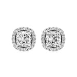 Mira | Cushion Solitaire with Halo Lab-Grown Diamond Studs - Nivara