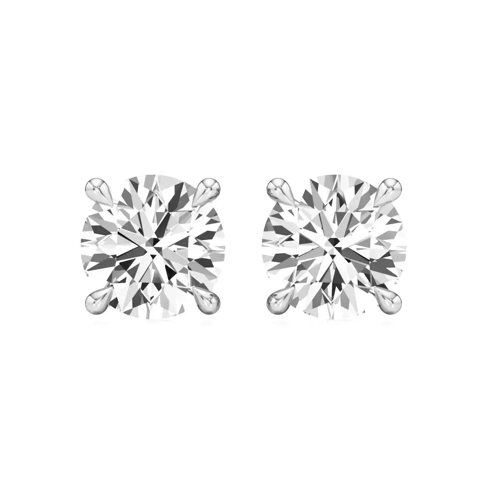 Thea | Studs with Four Prong Round Lab-Grown Diamond - Nivara