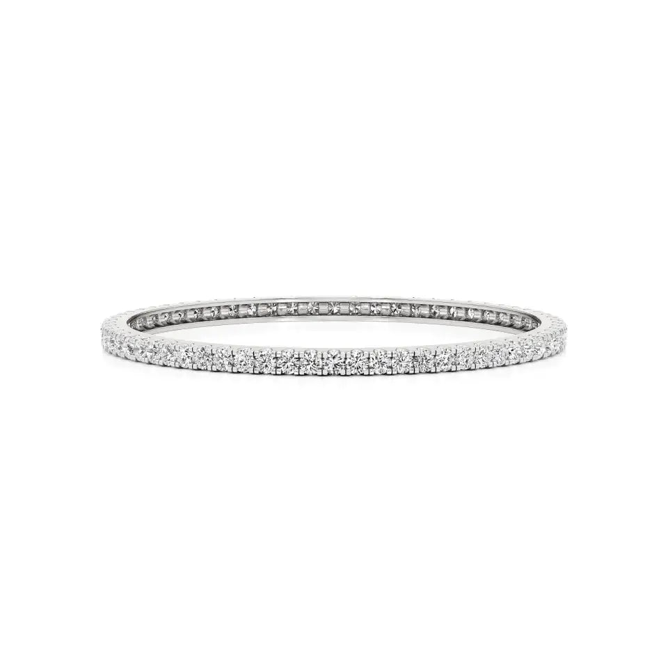 Ishar | Elegant Round Lab Grown Diamonds Tennis Bangle - Nivara