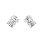 Toi et Moi | Oval & Emerald Lab-Grown Diamond Stud Earrings - Nivara