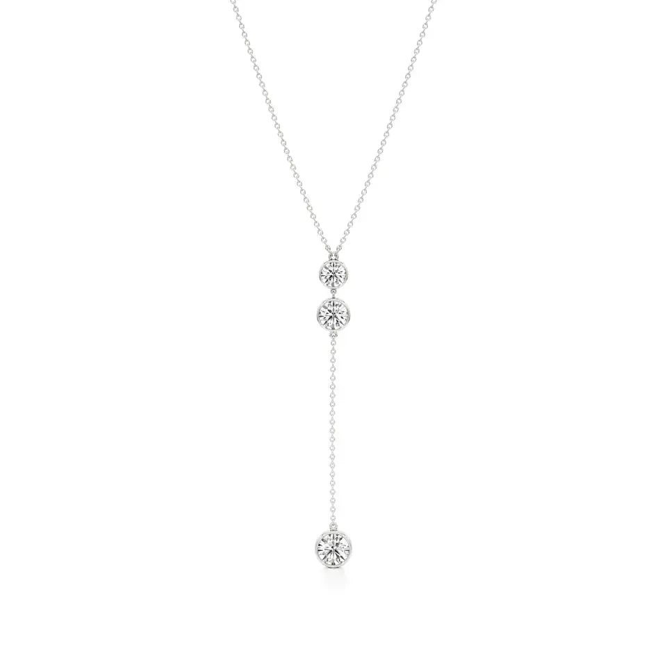 Amora | Round Lab Grown Diamond Bezel Setting Necklace - Nivara