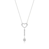 Sneh | Pear & Round Lab Grown Diamonds Heart & Tear Drop Necklace
