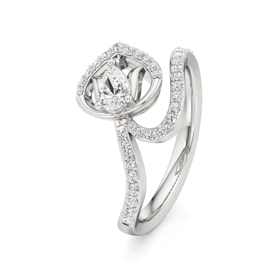 Mode | Round & Pear Lab-Grown Diamond Ring - Nivara