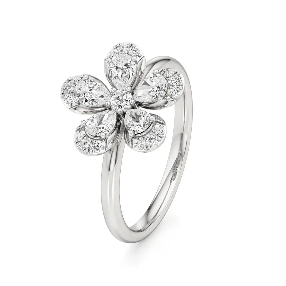 Flora | Round & Pear Lab-Grown Diamond Ring - Nivara