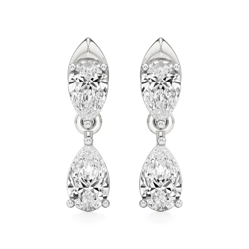 Vanya | Pear Lab-Grown Diamonds Drop Earrings - Nivara