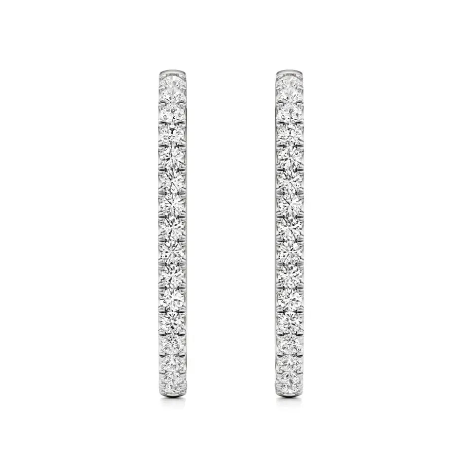 Mode | Round Lab-Grown Diamond Sleek Hoop Earrings - Nivara