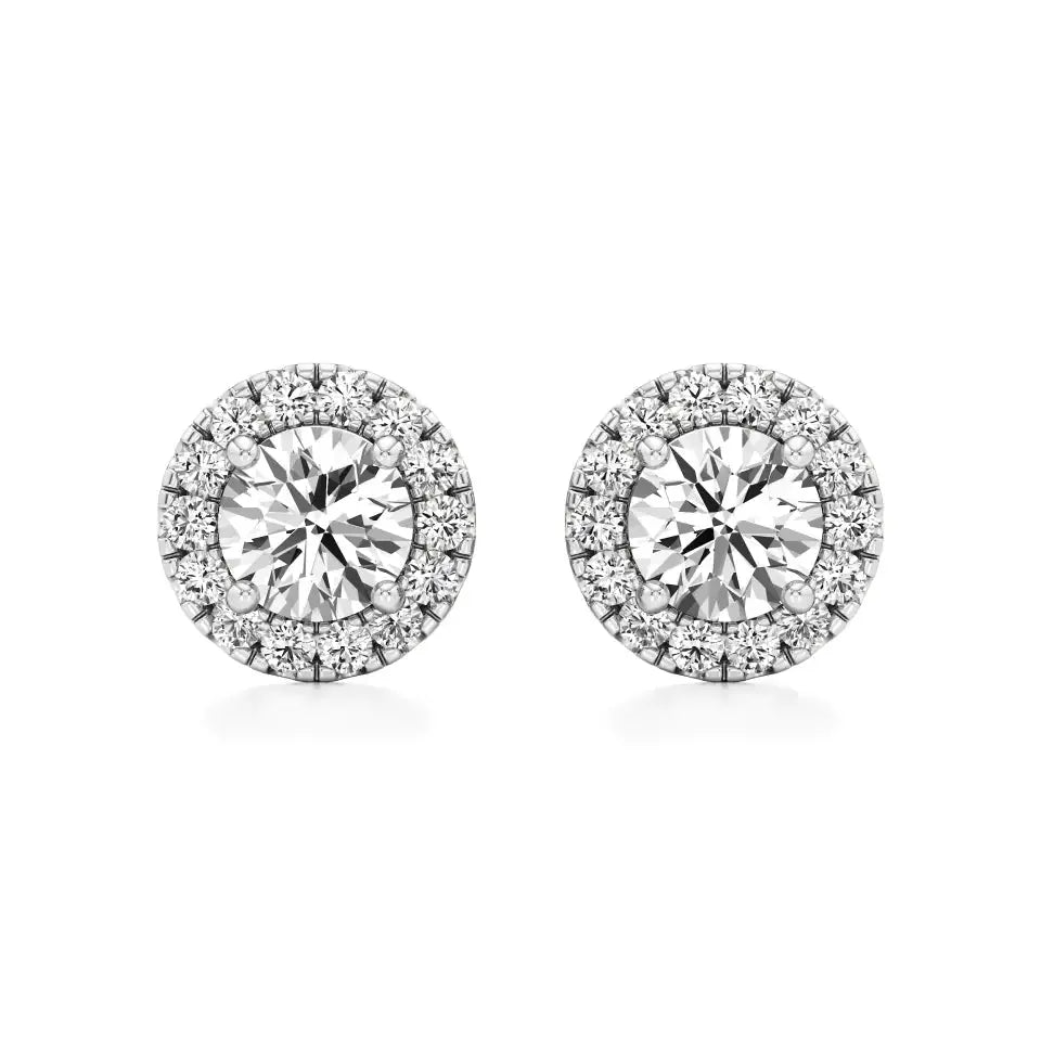 Mira | Round Lab-Grown Diamonds with Halo Studs - Nivara