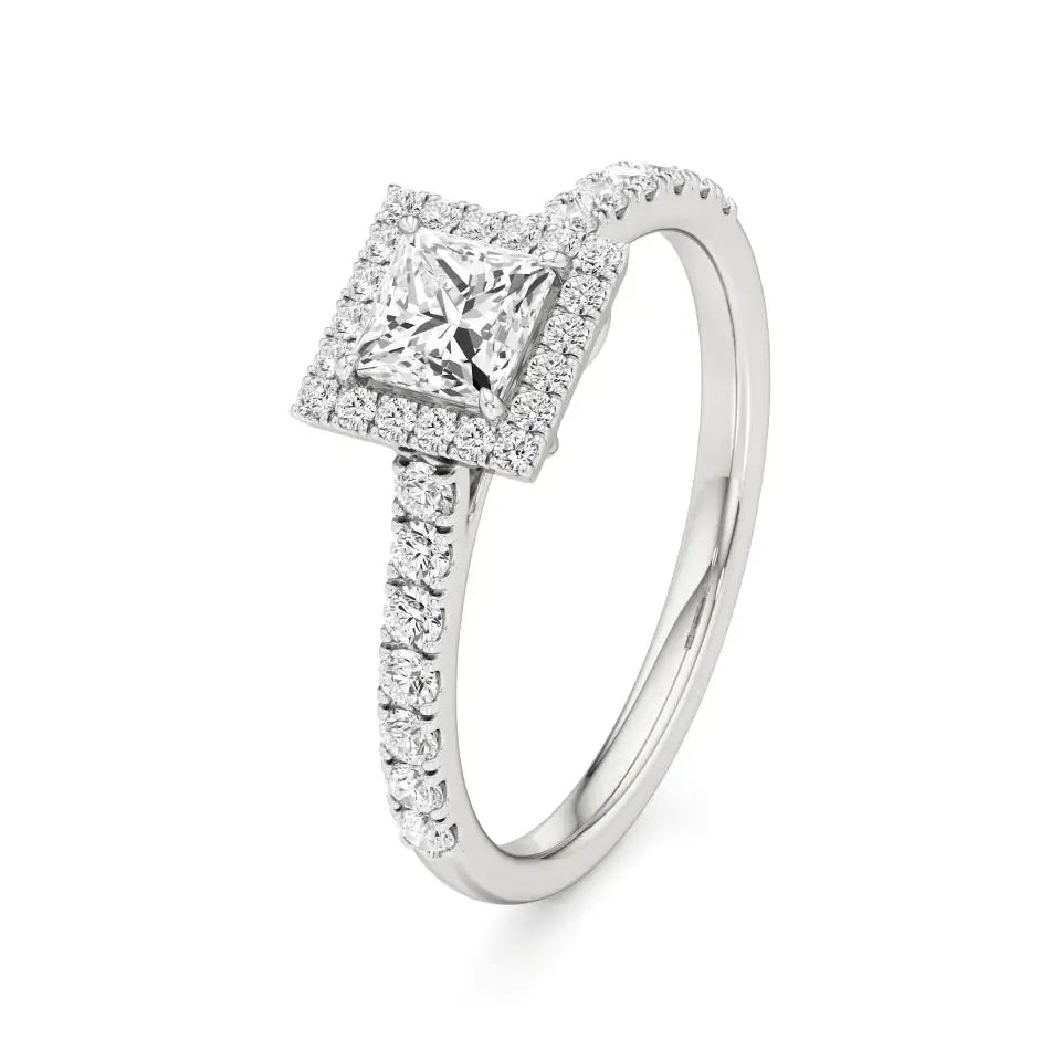 Mira | Round & Princess Lab-Grown Diamond Halo Ring - Nivara