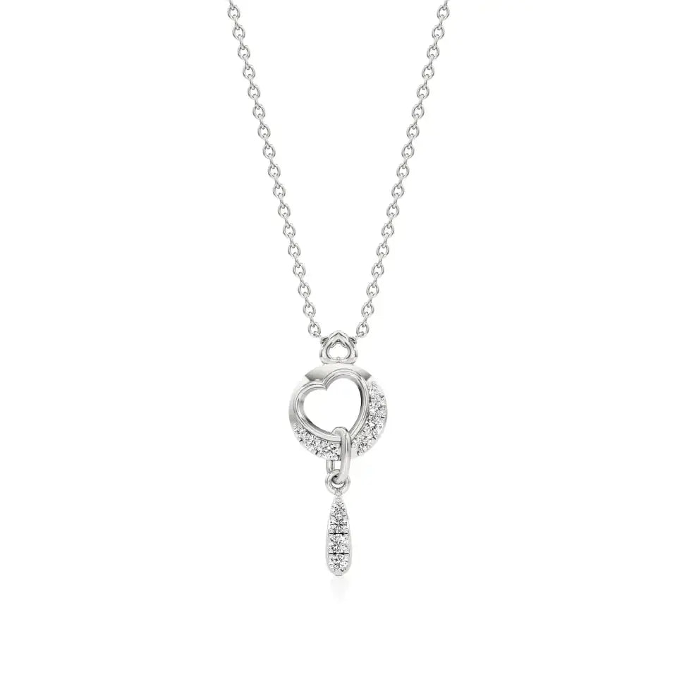 Sneh | Elegant Round Lab Grown Diamonds Heart Pendant - Nivara