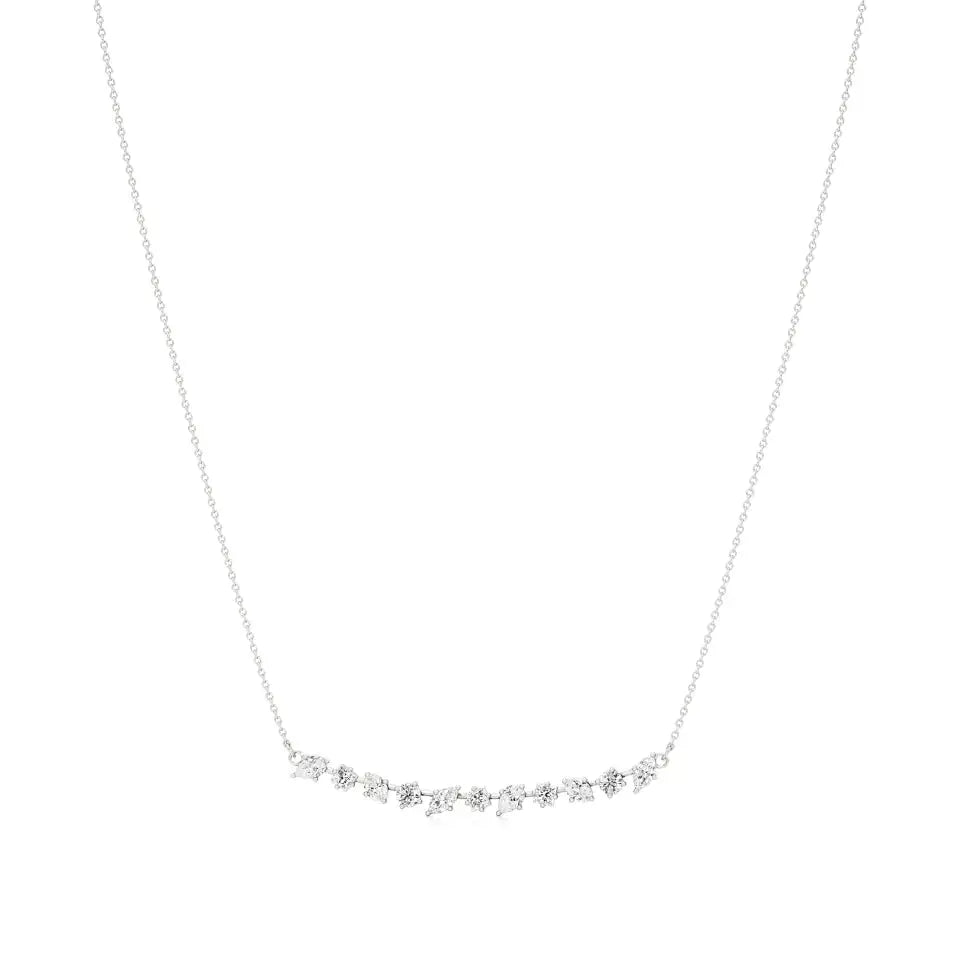 Anek | Multi-Shape Lab Grown Diamonds Bar Necklace - Nivara