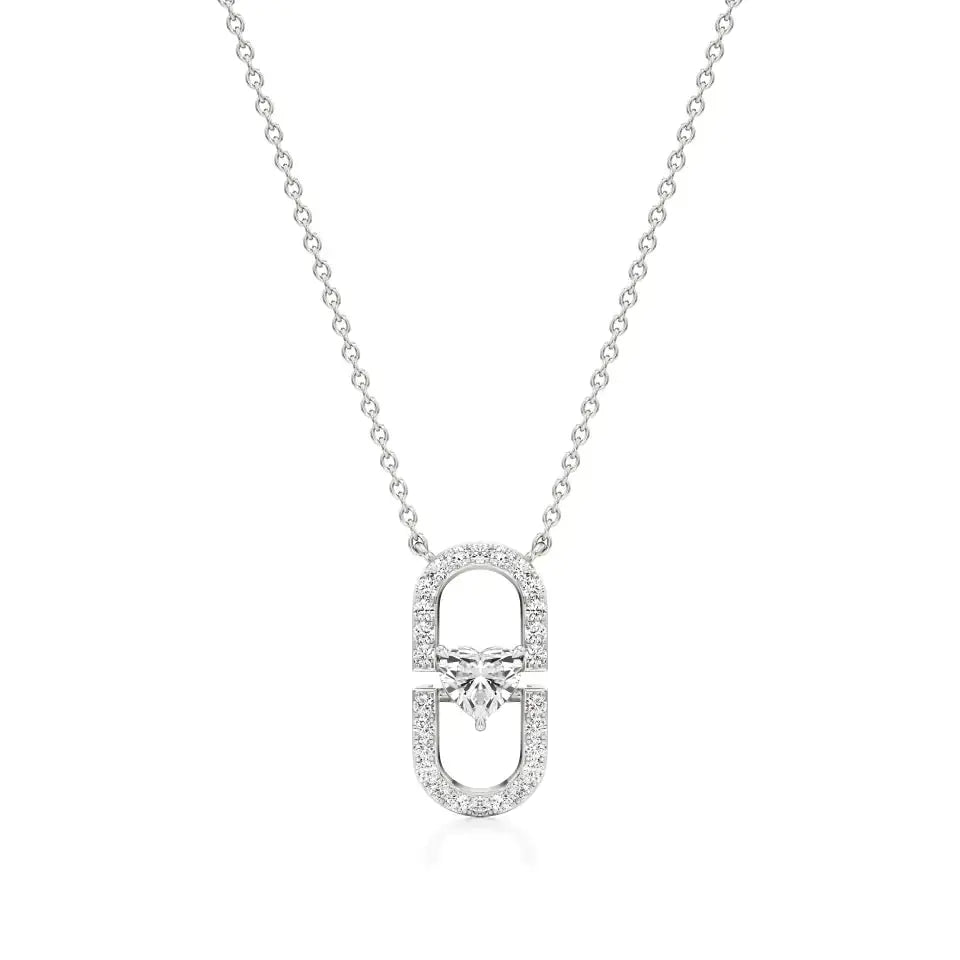 Sneh | Heart & Round Lab Grown Diamonds Pendant - Nivara