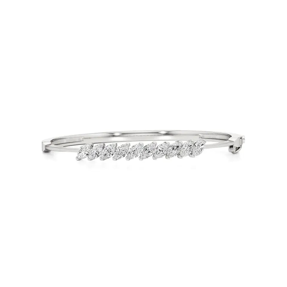 Noor | Classic Marquise Lab Grown Diamonds Oval Bangle - Nivara