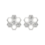 Flora | Round Lab-Grown Diamonds Floral Studs - Nivara