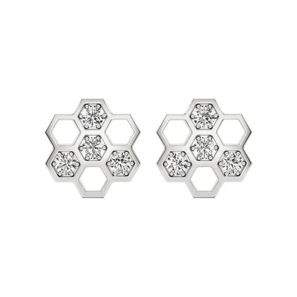 Flora | Round Lab-Grown Diamonds Floral Studs - Nivara