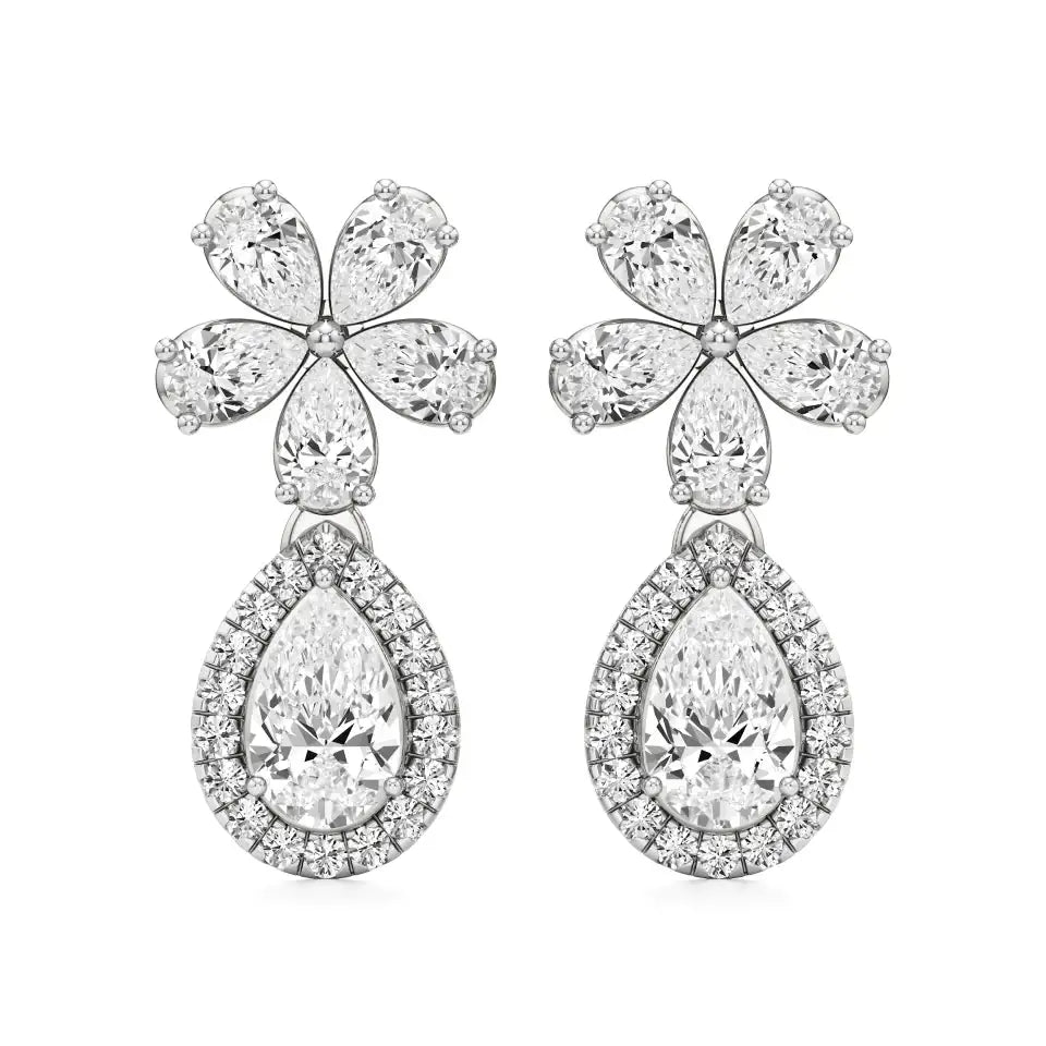 Vanya | Pear & Round Lab-Grown Diamonds Teardrop Studs - Nivara