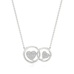 Sneh | Elegant Round Lab Grown Diamonds Dual Heart Pendant - Nivara