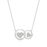 Sneh | Elegant Round Lab Grown Diamonds Dual Heart Pendant - Nivara