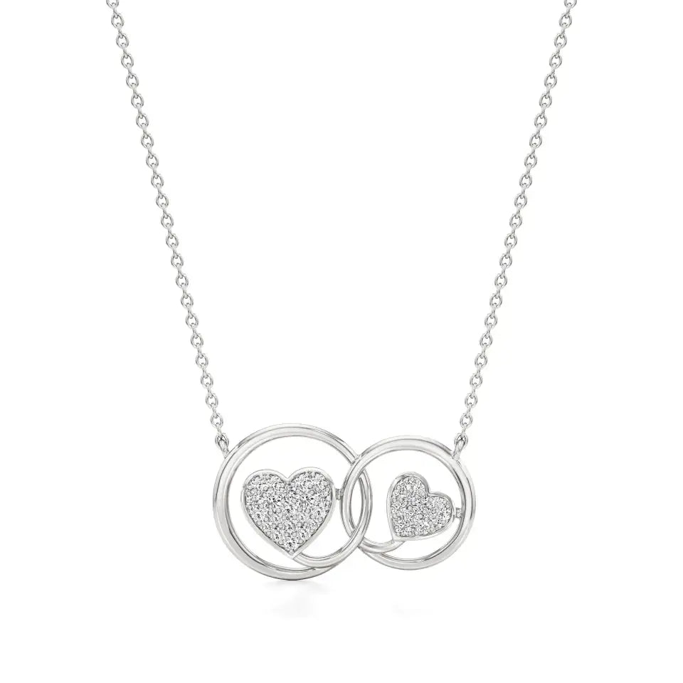 Sneh | Elegant Round Lab Grown Diamonds Dual Heart Pendant - Nivara