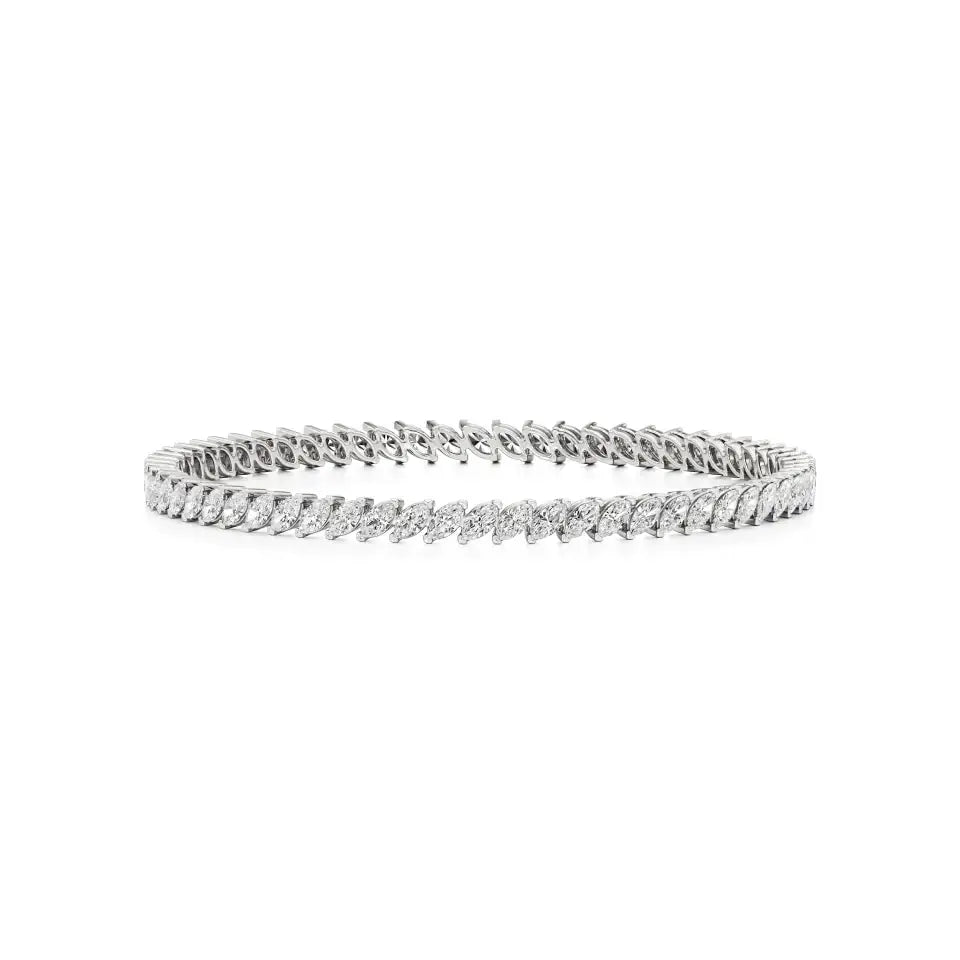 Ishar | Classic Marquise Lab Grown Diamonds Tennis Bangle - Nivara