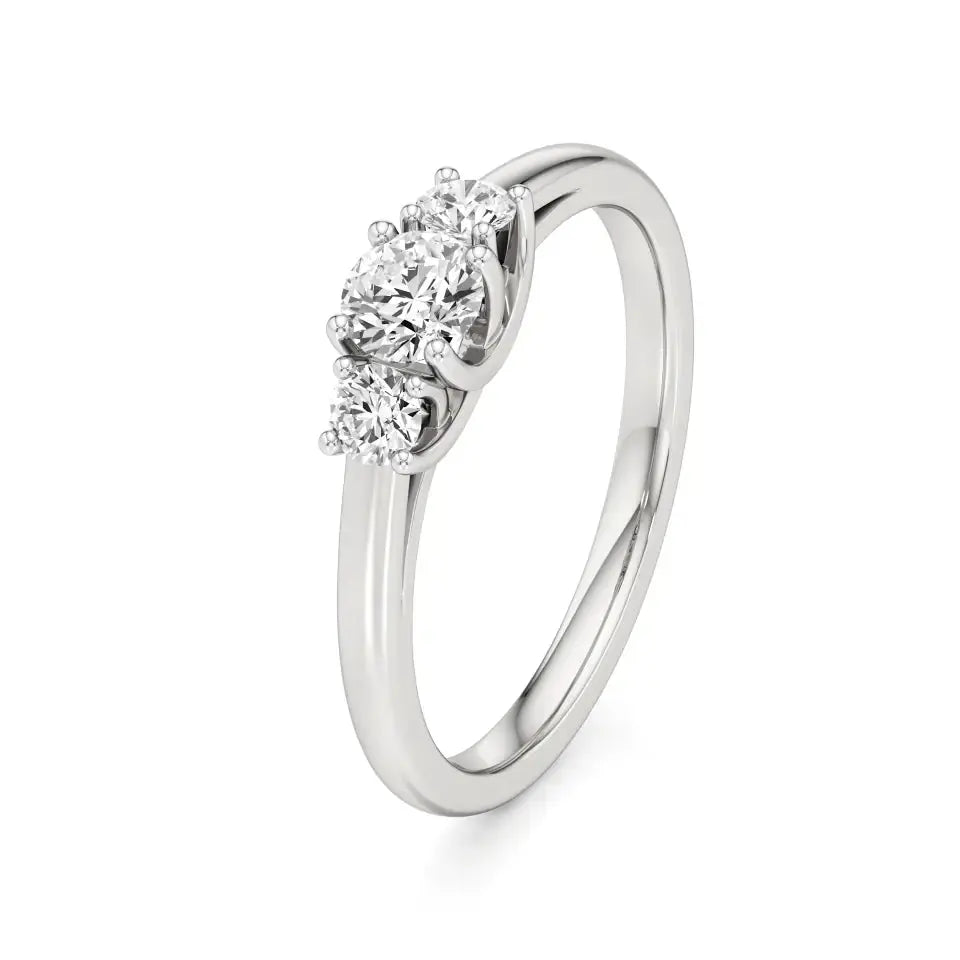 Aria | Round Lab-Grown Diamond Three-Stone Ring - Nivara