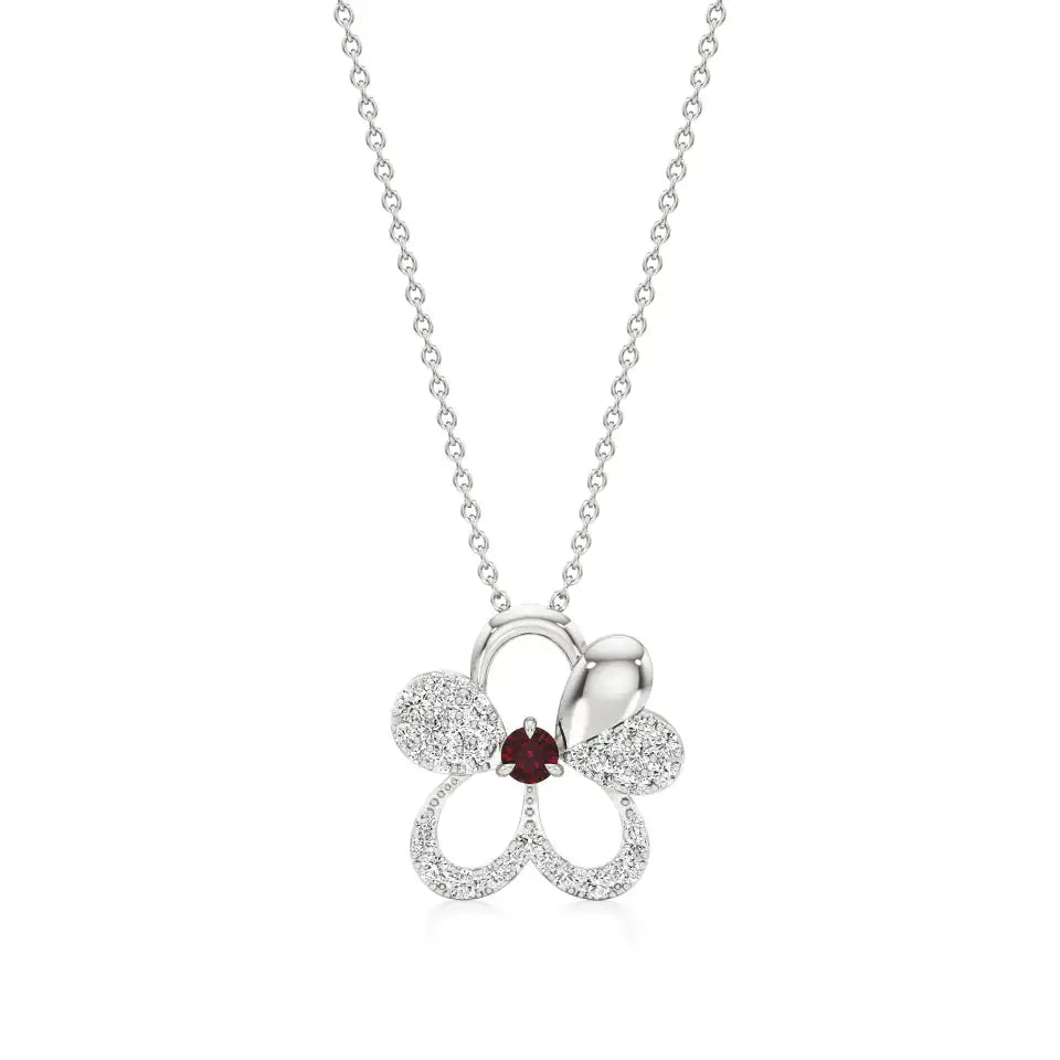 Sneh | Ruby & Diamond Heart  Pendant - Nivara