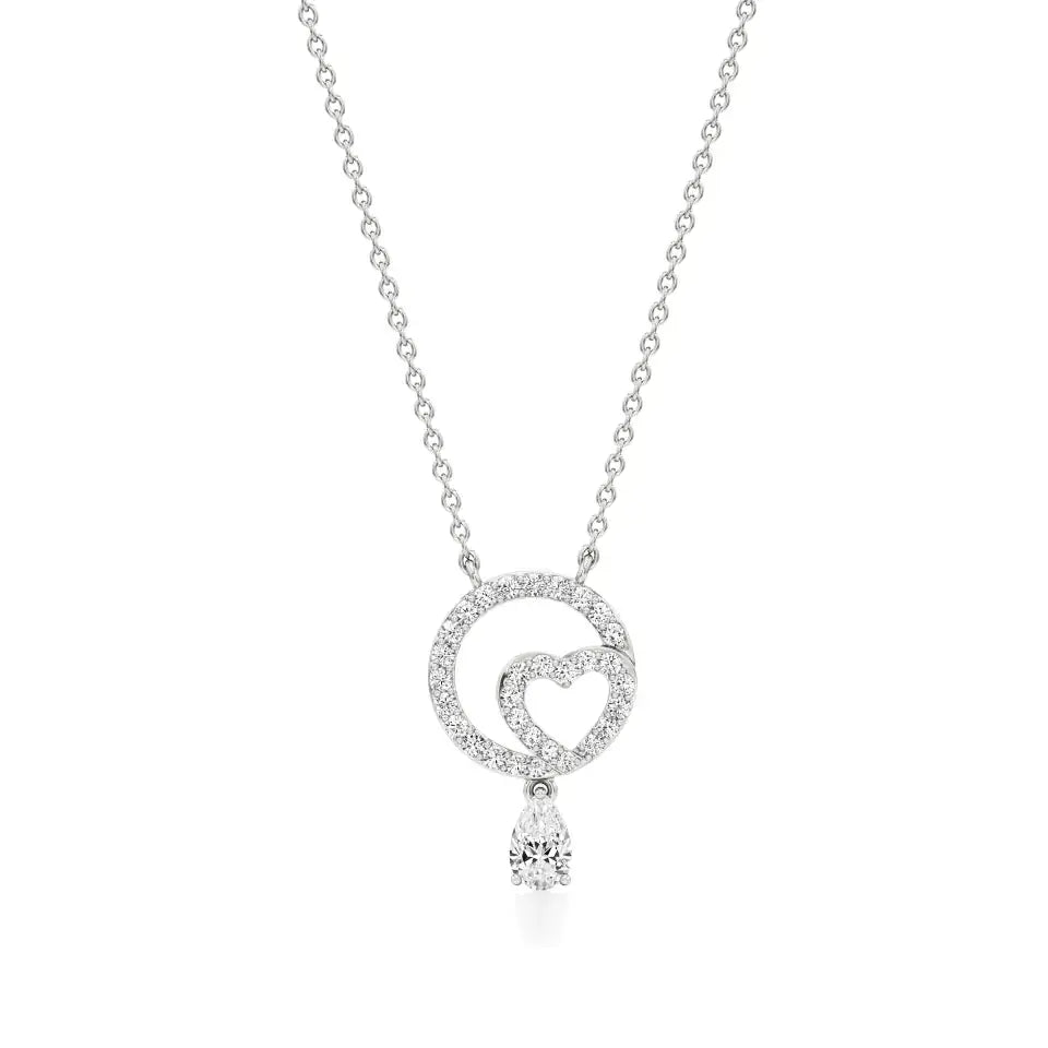 Sneh | Pear & Round Lab Grown Diamonds Pendant - Nivara