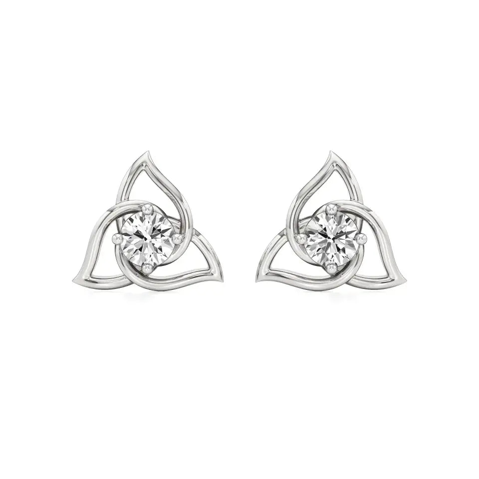 Flora | Round Solitaire Lab-Grown Diamond Studs - Nivara