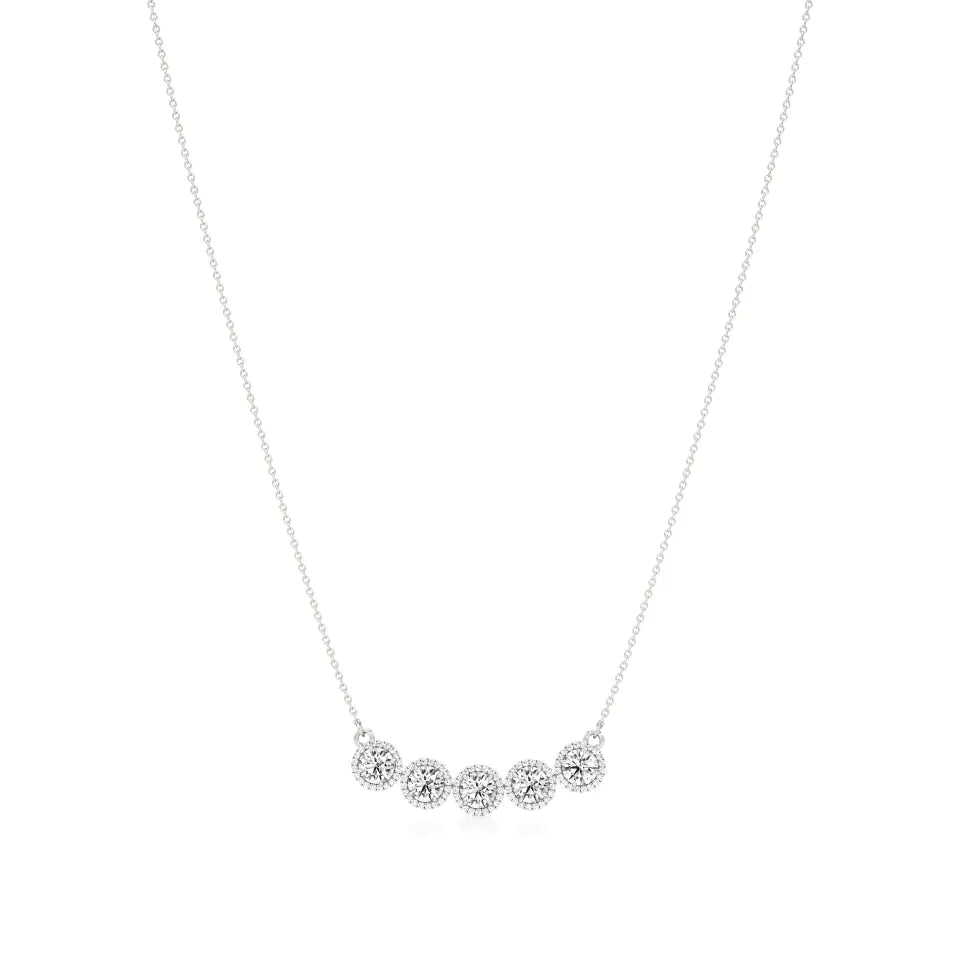 Elina | Round Lab Grown Diamond with Halo Necklace