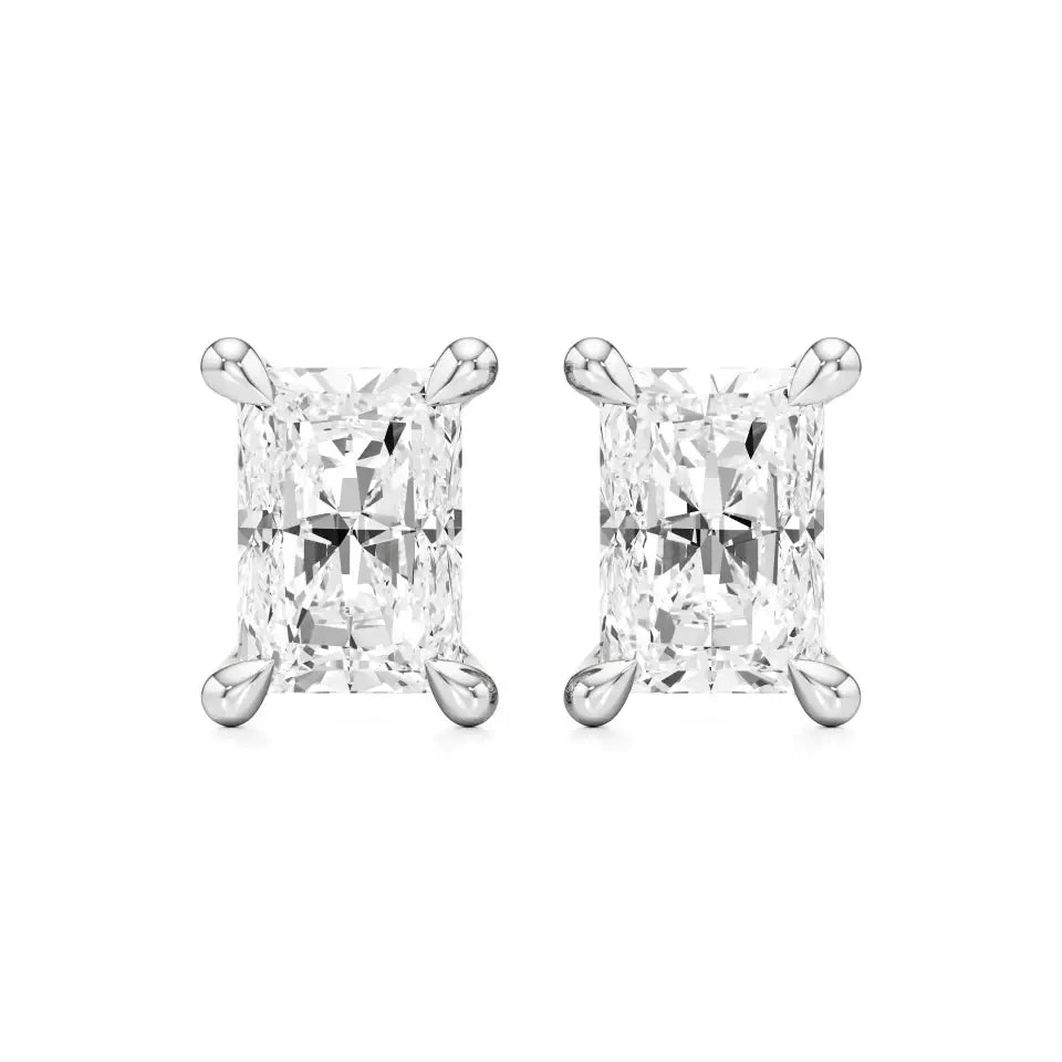 Thea | Four Prong Studs with Radiant-Cut Solitaire Lab-Grown Diamond - Nivara