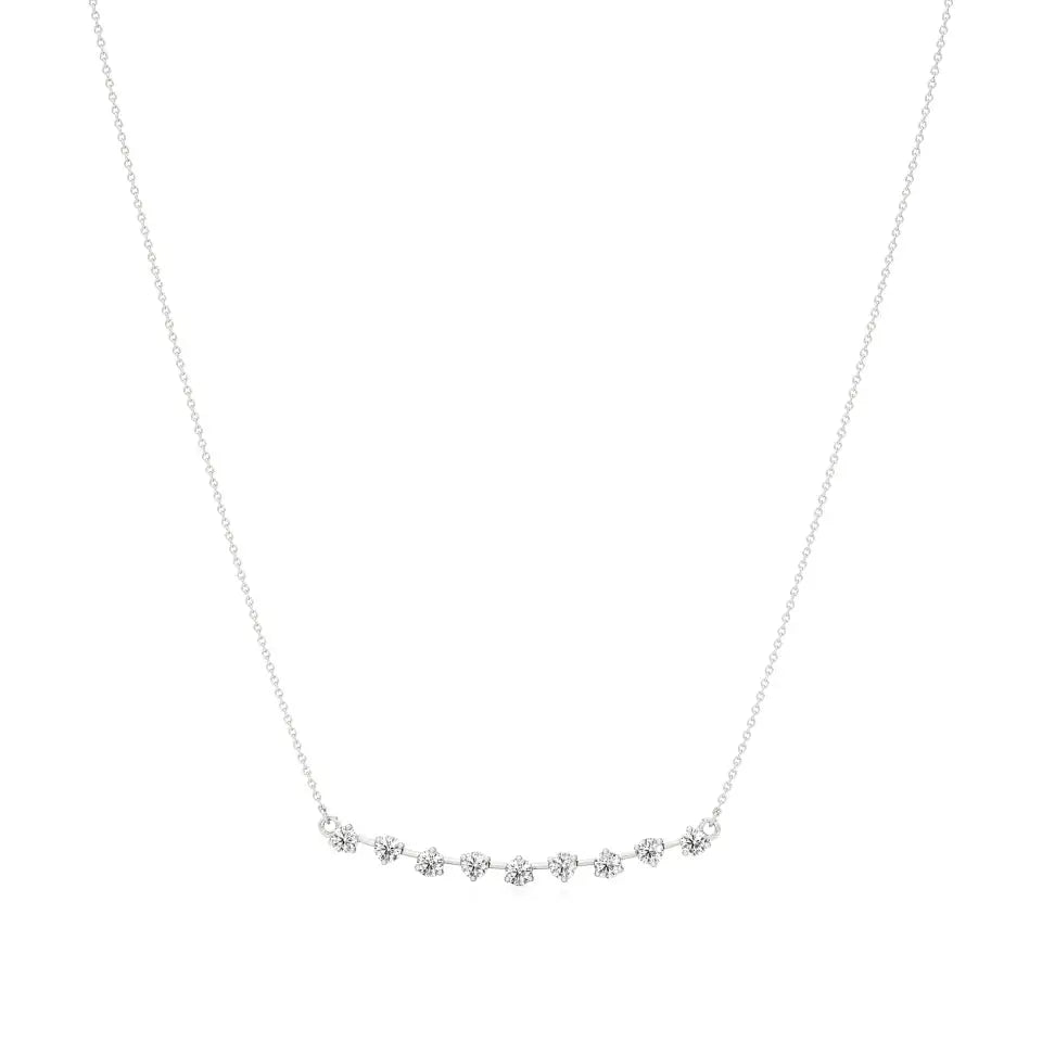 Noor | Round Lab Grown Diamonds Bar Necklace - Nivara