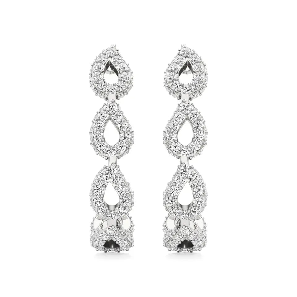 Jess | Round Lab-Grown Diamonds J-Shaped Hoops - Nivara