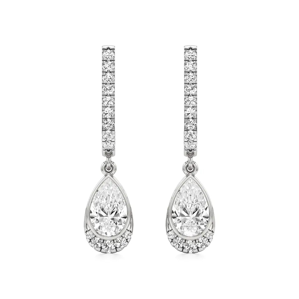 Amaya | Oval & Round Lab-Grown Diamond Dangle Earrings