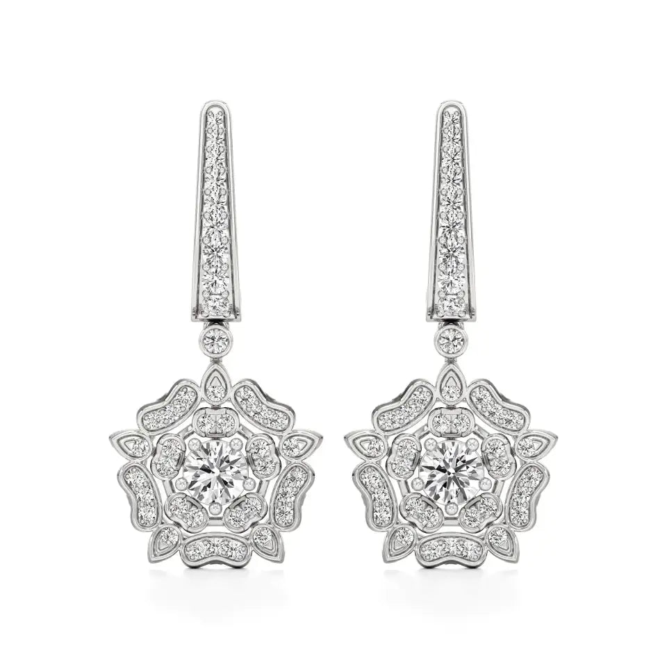 Flora | Round Round Lab-Grown Diamonds Floral Studs - Nivara